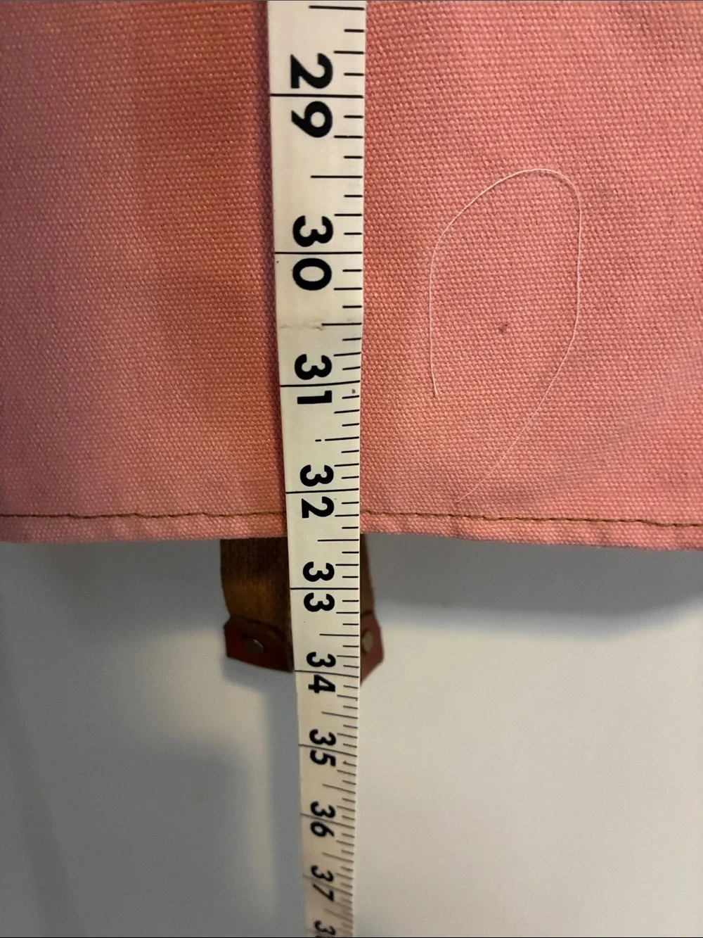 Pink Canvas Apron with Brown Leather Straps one size